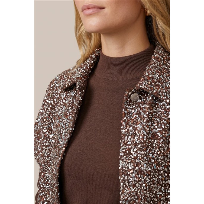 CS The Label Gilet Gilana Glitter Brown